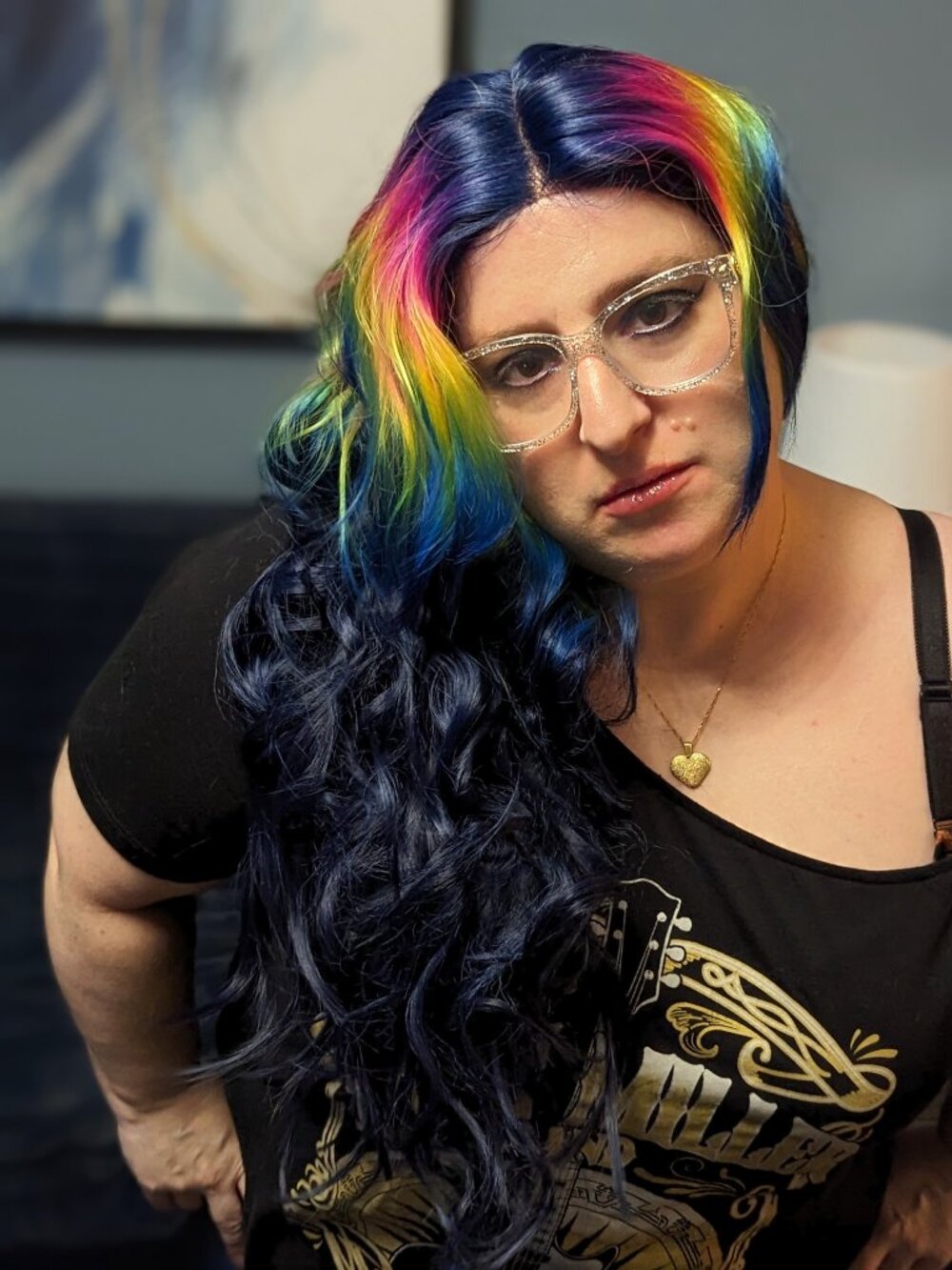 Rebel Gypsy Wig Rainbow to Dark Blue